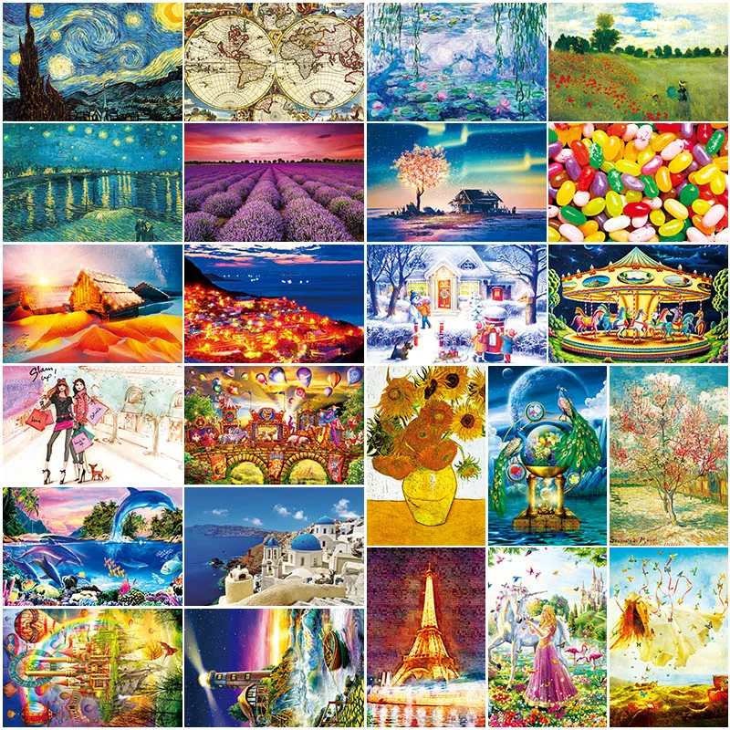 

Grownup 100pcs Puzzle Famous Landscape Puzzle Cartoon jigsaw Puzzles 100 Piece For Children Educational Toys New Year Gifts