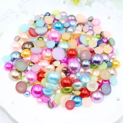 8mm Imitation Pearl Nail Art Half Bead Wholesale Wedding Bridal Beads For DIY Jewelry Making 100pcs/lot 20171012