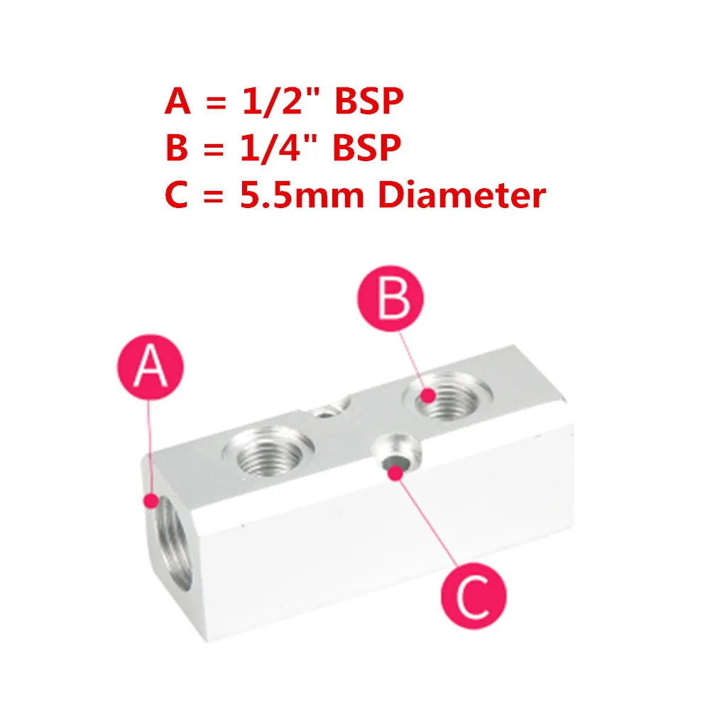 High Quality PT Thread Port 2 3 4 5 6 Way Pneumatic Quick Connector Air Hose Aluminum Manifold Block Splitter Connector Fittings