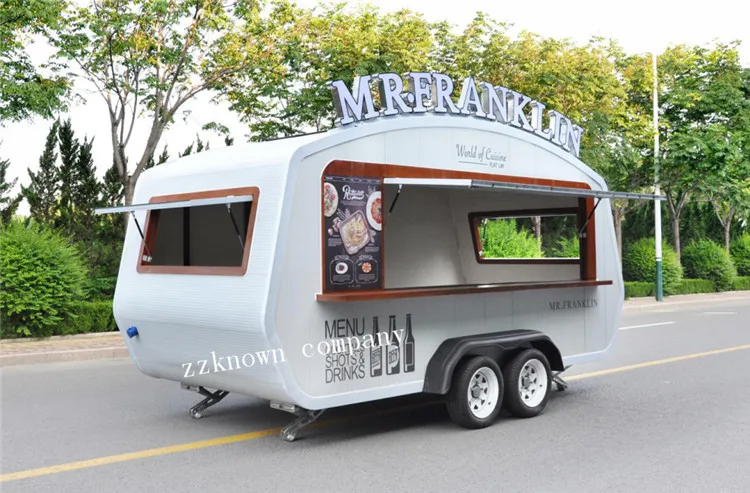 Outdoor Fast Food Catering Trailer Street Bubble Tea Coffee Bar Ice Cream Cart For Sale Customizable