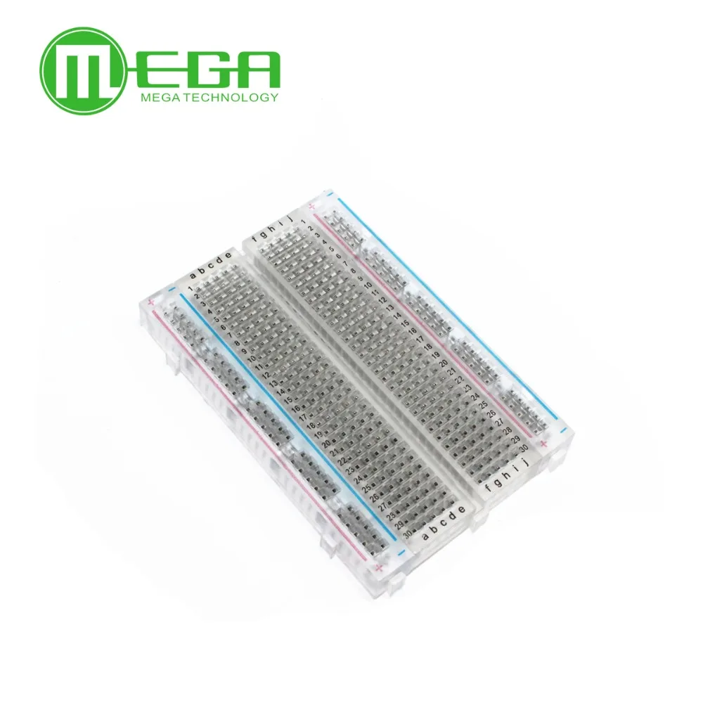 5pcs 400 Tie-Point Solderless Breadboard mini bread plate 83X55 mm Crystal Breadboard