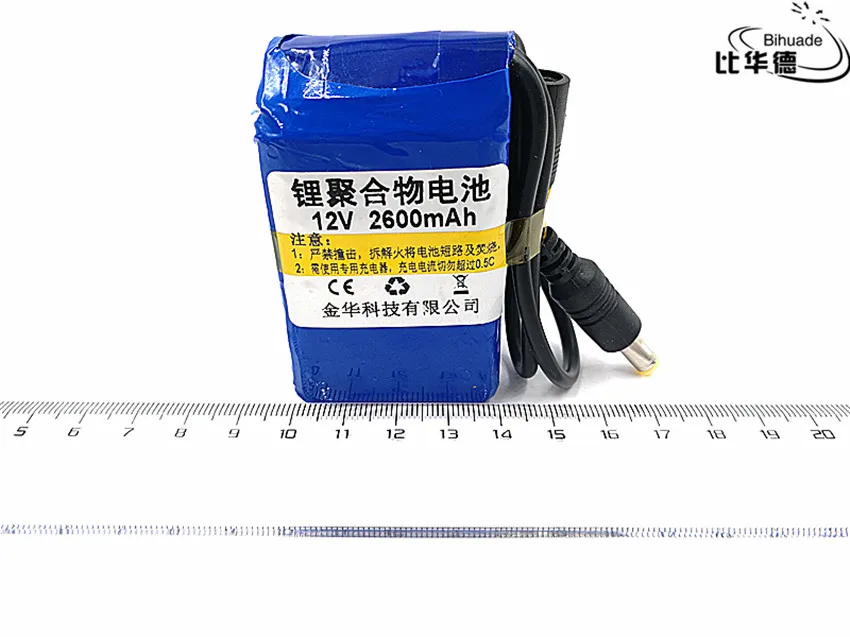 12V 2600mah lithium battery Rechargeable DC battery polymer batteria For monitor motor LED light outdoor spare Battery