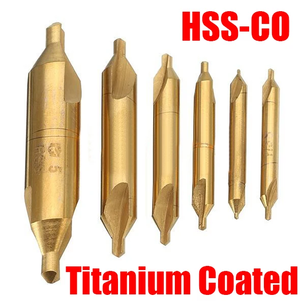 1.5mm 2mm 2.5mm 3mm 4mm 5mm 6mm Fully Ground Helical Groove Cobalt CO High Speed Steel HSS Titanium Coated Center Spot Drill Bit