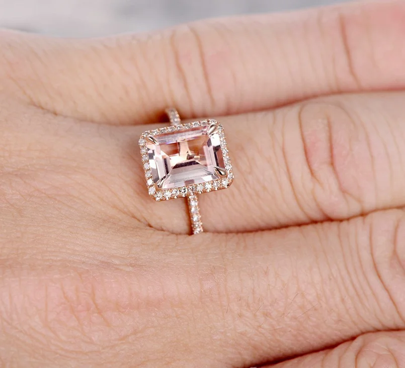 Drop Shipping Luxury Jewelry 925 Silver&Rose Gold Fill Princess Cut AAA Cubic Zirconia Office Party Wedding Band Ring for Women