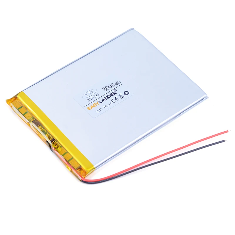 357093   3.7 فولت 3000 مللي أمبير بطارية ليثيوم أيون ليثيوم بوليمر قابلة للشحن للكمبيوتر اللوحي 7 "المحار T72HMi 3G PSP IPAQ DVD الكتاب الإلكتروني