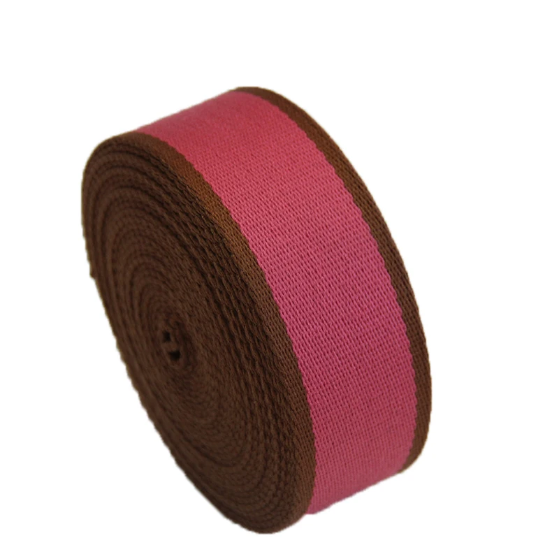 

2 Inch Webbing Strap For Bag Hot Sale 50MM Pink/Brown Color 2MM Thickness