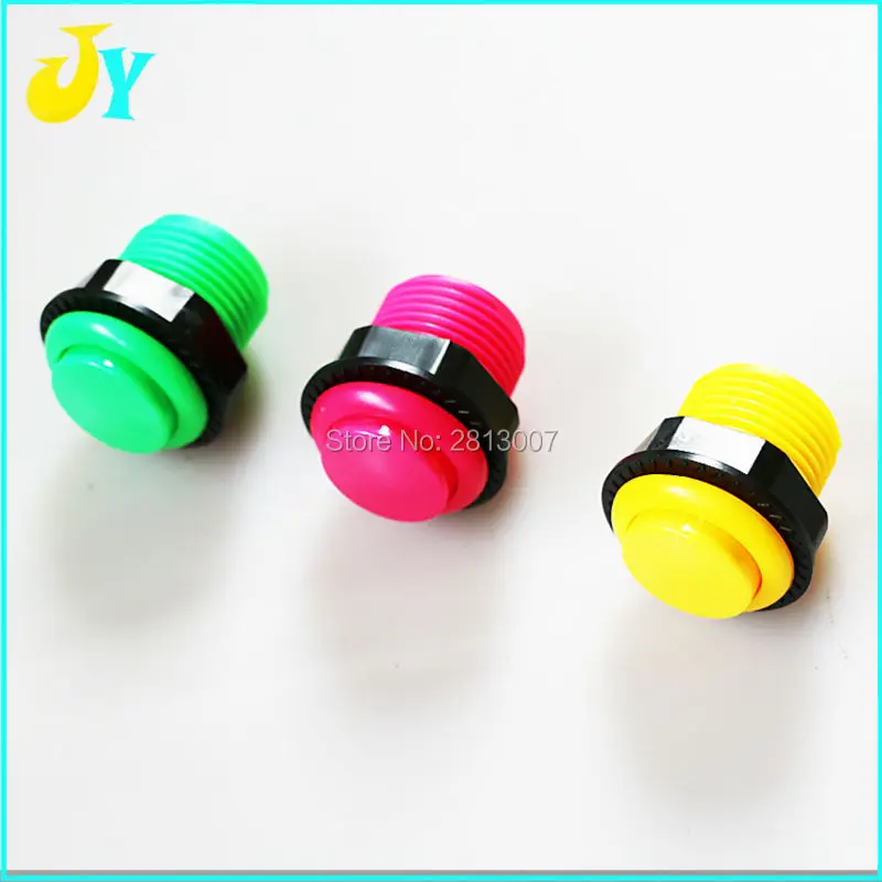 

10pcs Arcade Push Button with Micro switch Yellow / Green / Pink 28mm Into the key arcade fighting box body machine button