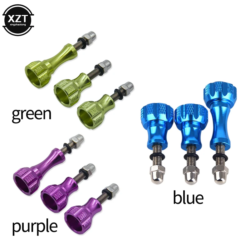 알루미늄 엄지 손잡이 볼트 나사, 삼각대 마운트 캠 액세서리, 고프로 히어로 7 6 5 4 샤오미 Yi 4K Sjcam SJ4000 H9 케이스, 3 개