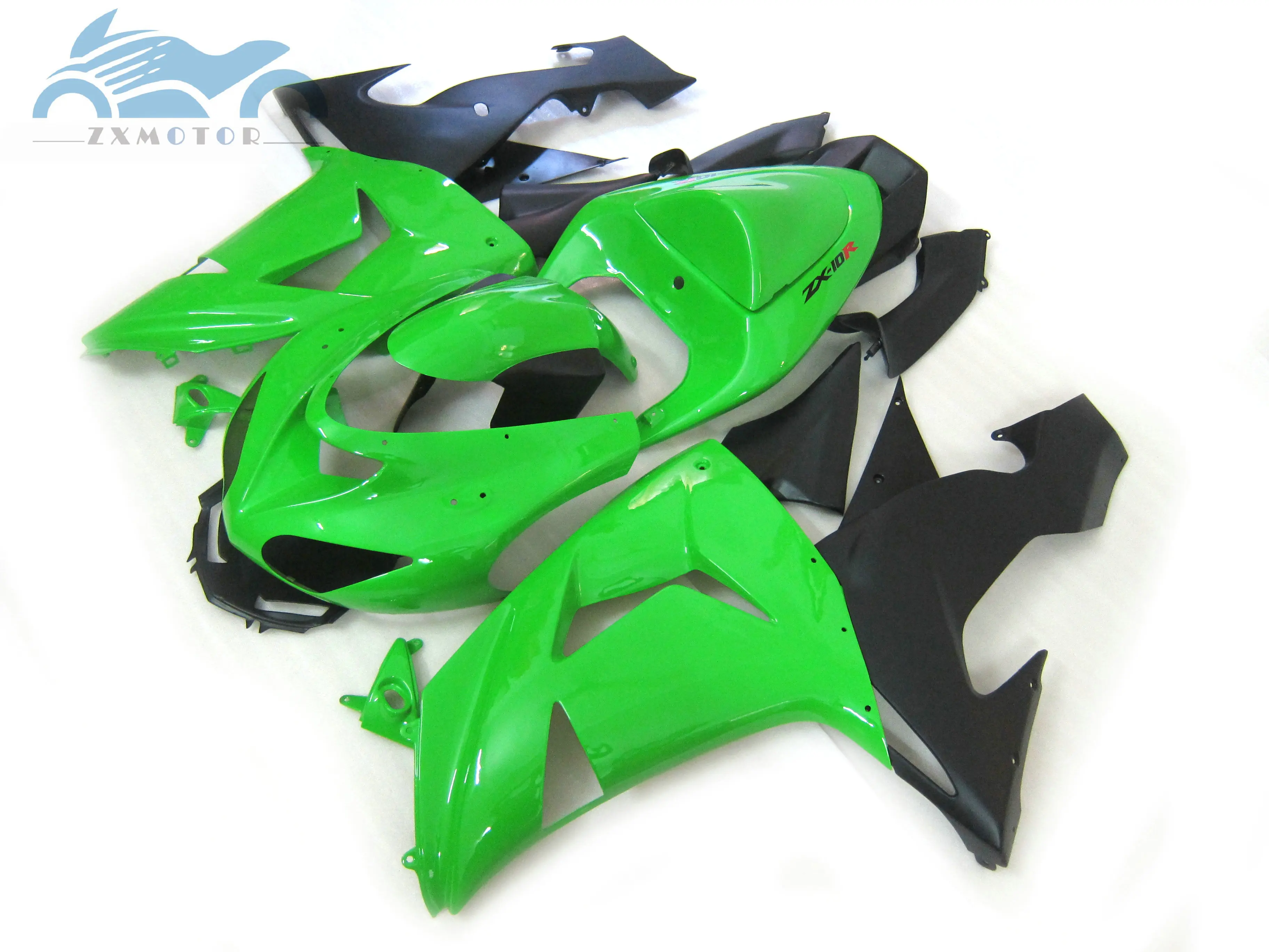 Free custom plastic fairings kit for KAWASAKI Ninja 2006 2007 ZX10R motorcycle sport fairing kit 06 07 ZX 10R green black parts