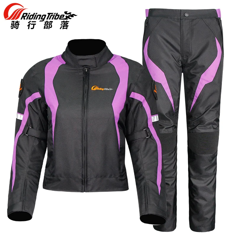 Riding Tribe Women\'s Motorcycle Jacket Waterproof Protective Gear Jacket & Moto Pants Suit Jacket Touring Motorbike Clothing Set