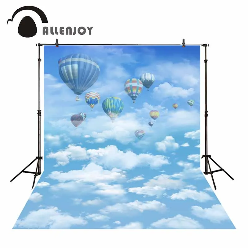 

Allenjoy background photography hot air balloon blue sky backdrops photocall photographic photo studio baby newborn children