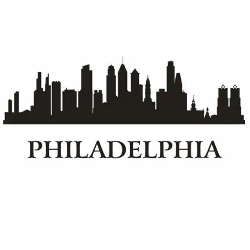 PHILADELPHIA City Decal Landmark Skyline Wall Stickers Sketch Decals Poster Parede Home Decor Sticker