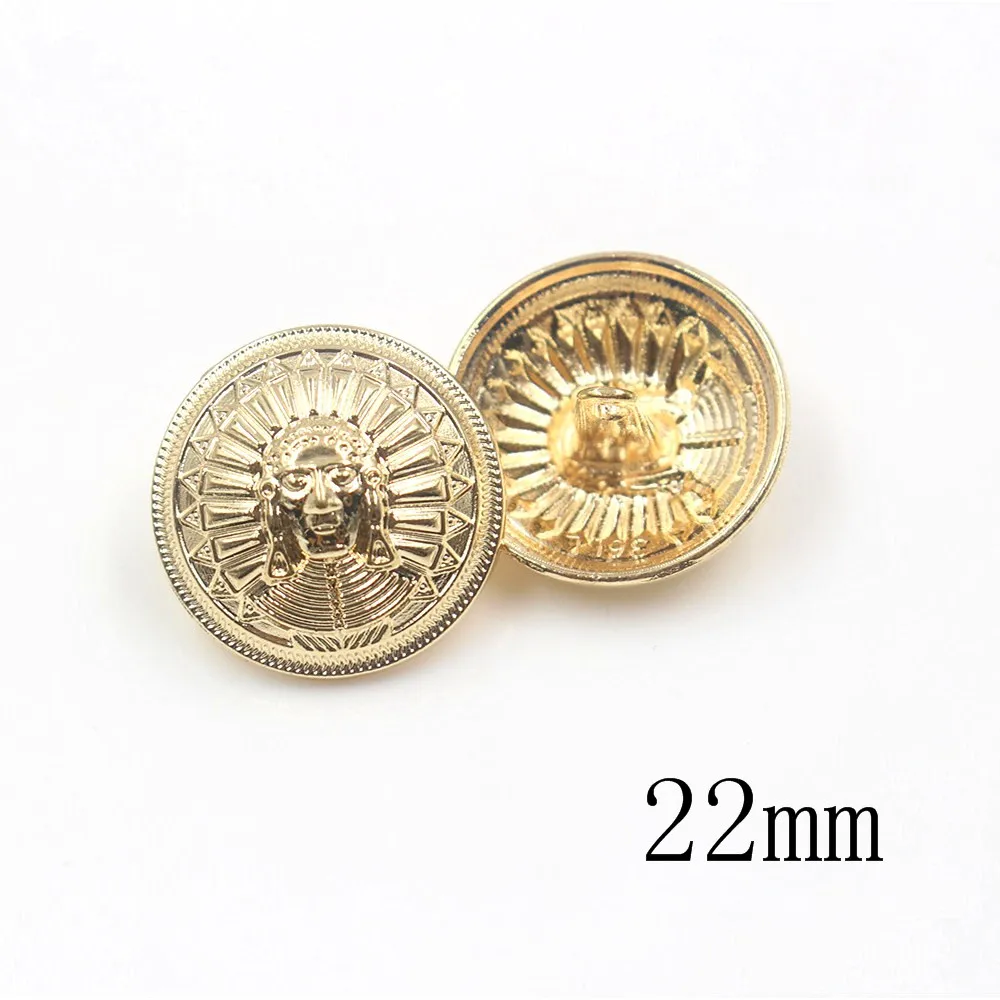 18mm 22mm 25mm 10 sztuk/partia klucz faraon metalowy przycisk złoty sweter płaszcz dekoracji koszula przyciski akcesoria DIY JS-0201