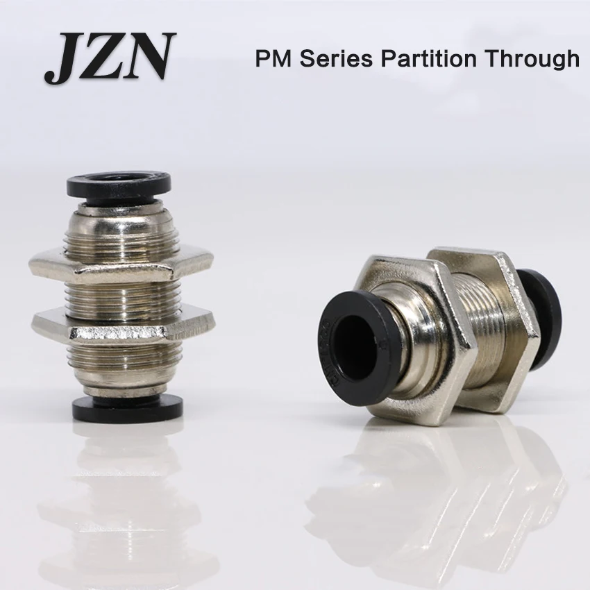 10 PCS Black partition plate through quick insert pneumatic tube connector element PM-4/6/8/10/12/14/16mm