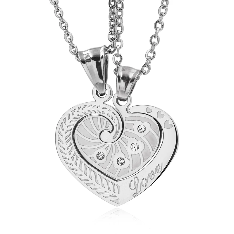 Lovers Necklace Romantic Trendy Birthday Gift Stainless Steel Hearts Pendants Necklaces Banquet Summer Jewelry