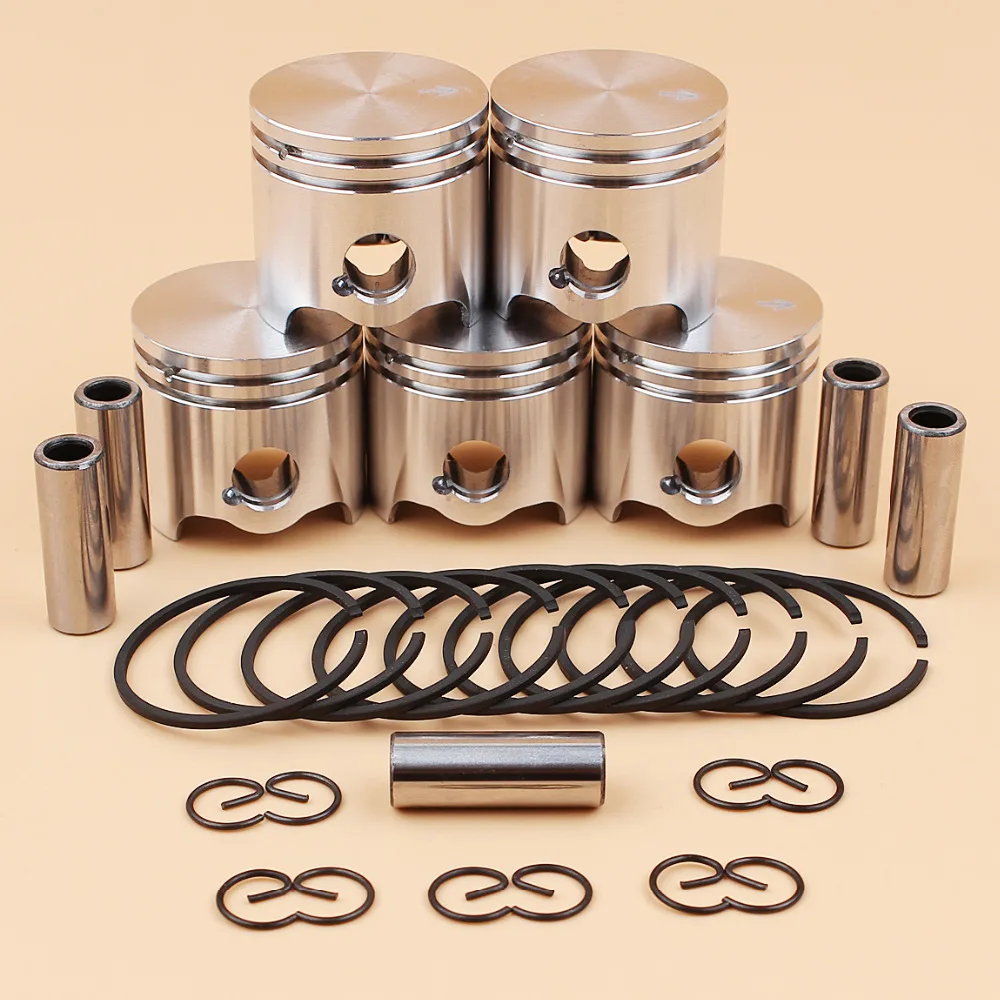 Pistão Pin Anéis Kit para Brushcutter, Grass Trimmer Peças de Reposição, Fit para STIHL, FS120, FS120R, FS300, BT121, FS 120, 300, 35mm, 5pcs por lote