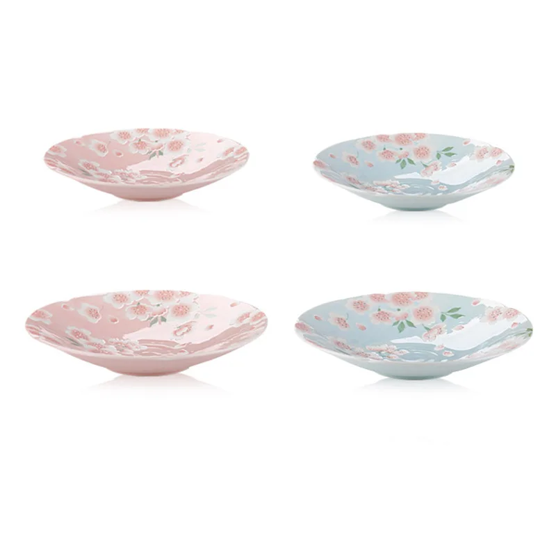 Quality Made in Japan Under Glazed Small Plate Ceramic Floral Sakura Printed Cake Dishes Home Tableware Dish Porcelain 5 Inch