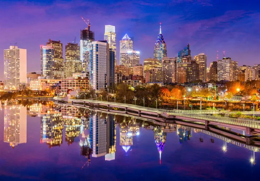 Philadelphia USA Skyline Schuylkill River backgrounds  High quality Computer print scenic backdrops