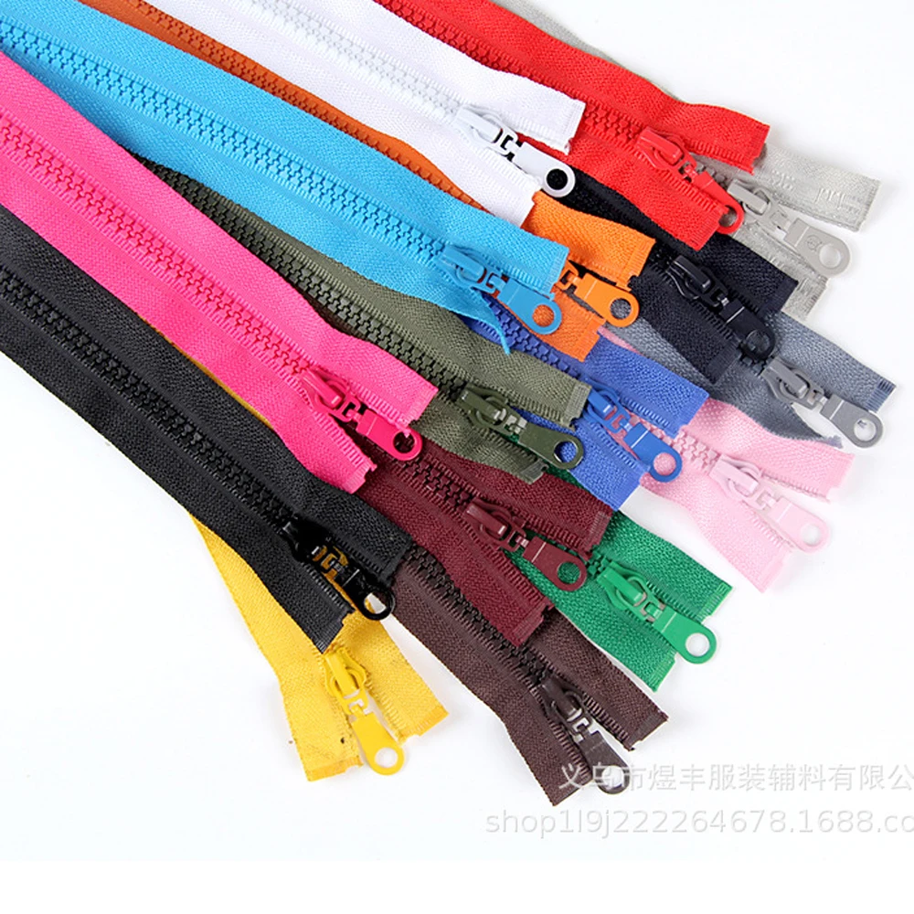 GUGULUZA-Open End Zippers Resina, Extrator De Anel para Sacos, Carteira, Bolsa, Acessórios De Costura Do Vestuário, 60cm, 10Pcs