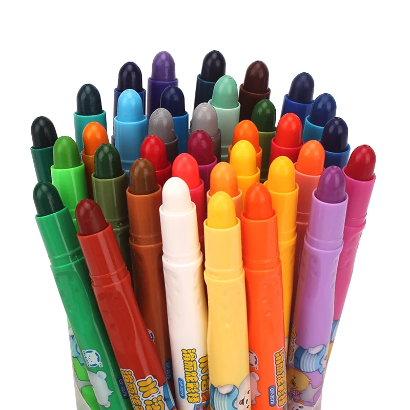 Truecolor 12/18/24/36 color silk slip stick colorful water soluble oil painting stick children art painting caryns