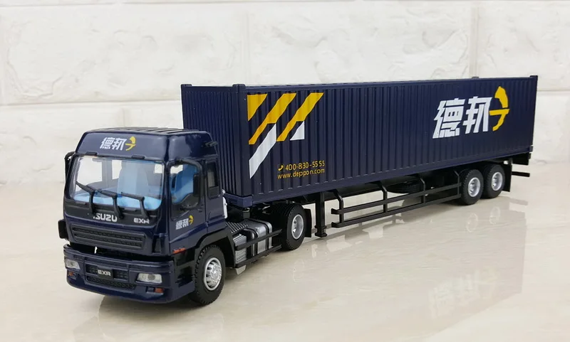 Collectible Alloy Model Gift 1:50 ISUZU EXZ51K Tractor Depon Express Delivery Container Truck Diecast Toy Model For Decoration