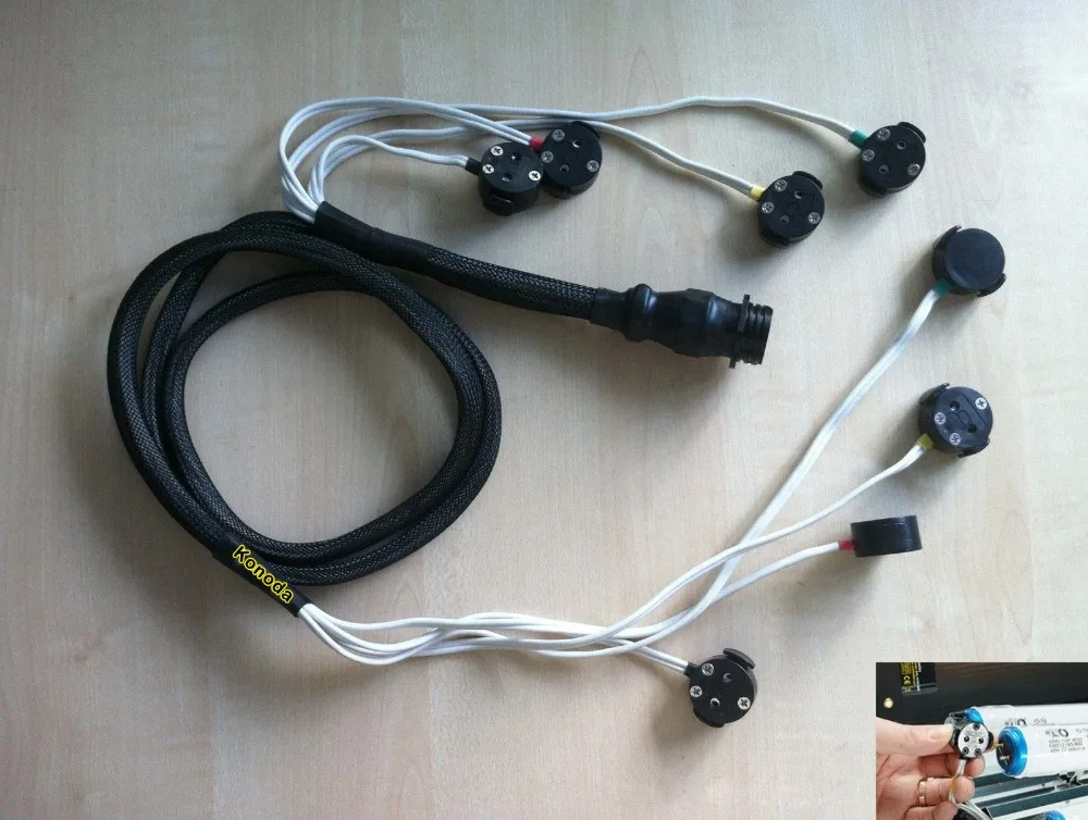 

Locking Harness cable Tube lamp connector for 4' 4ft 4bank kinoflo similar light