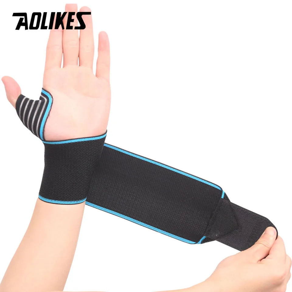 AOLIKES 1PCS Sports Wrist Band Wrist Support Strap Wraps Hand Sprain Wraps Bandage Fitness Training Safety Hand Bands