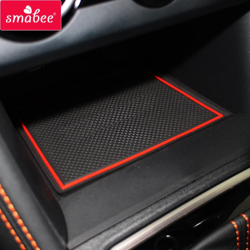 Smabee Anti-Slip Gate Slot Mat Rubber Cup Mats for Subaru XV 2018 2019 2020 Crosstrek WRX STI Non-Silp Mats Accessories Stickers