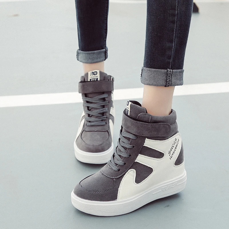 Women Casual Shoes 2021 Summer Autumn Women Flat Shoes High Top Fashion Female Height Increasing Platform Women Sneakers