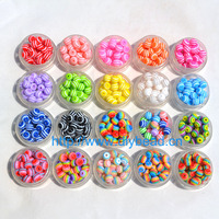 100 pcs DIY Bracelet Accessory Children Handcraft Department 18 Color 8MM Round Shape Resin Stripe Beads jewelry Findings