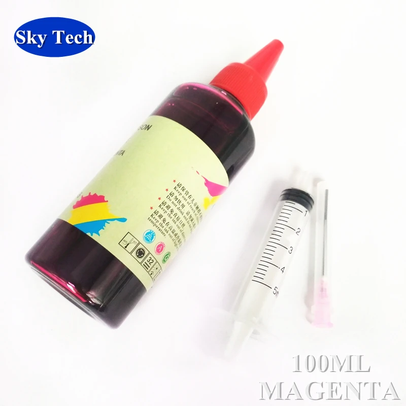 Inchiostro di ricarica di qualità per cartucce HP, inchiostro a inchiostro Dye per stampante HP Deskjet / Designjet/Photosmart. 100ML per colore.