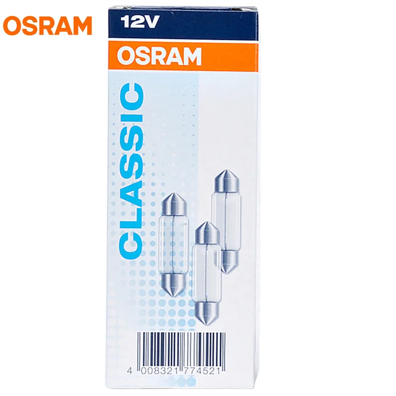 10pcs OSRAM C5W 6418 Festoon Lamps 12V 5W SV8.5-8 Original Line Reading Light Plate Trunk Bulbs OEM Car Halogen Bulbs ECE