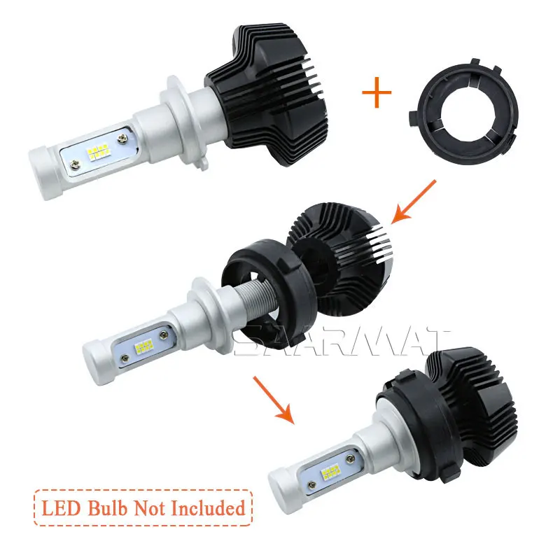 2x H7 LED Headlight Conversion Bulb Holder Base Adapter adaptor For Volkswagen for VW Golf 6 GTI