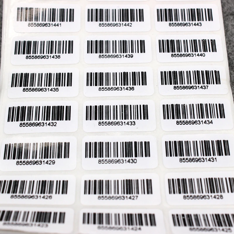 1000pcs Bar code adhesive running number Pipeline Numbers Barcode Inventory Stickers Custom Adhesive paper sticker