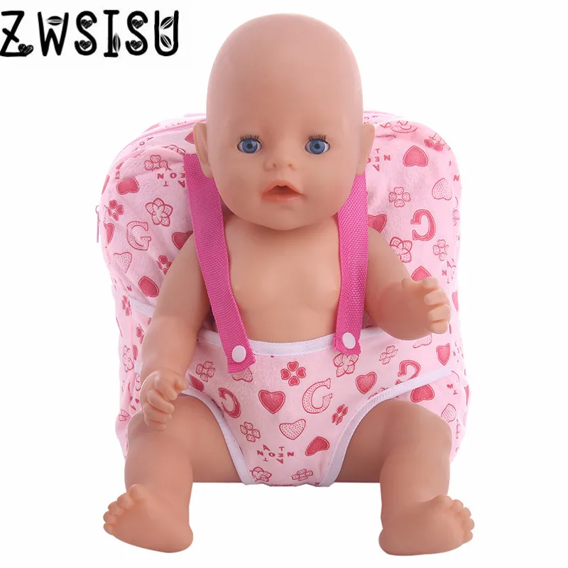 15 Styles Doll Travel Sports Backpacks For 18 Inch American Doll & 43 Cm Born Doll For Generation Girl`s Toy Doll Accessories