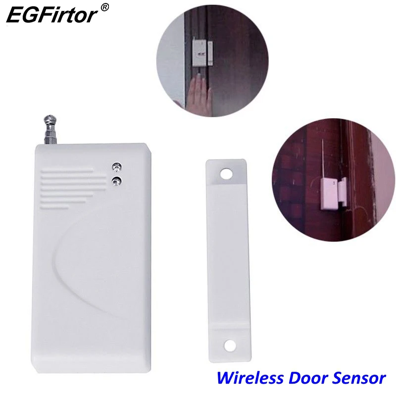 Sensor de contacto magnético de energía de batería, Sensor de inalámbrico de ventana y puerta, 433MHz, 1527, código para cualquier Panel de alarma