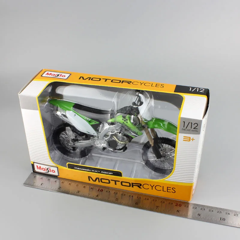 1/12 Maisto KAWASAKI KX450F Dirt Motocross Enduro bisiklet ölçekli motosiklet oyuncaklar Diecast Model yarış minyatür AMA Supercross GP