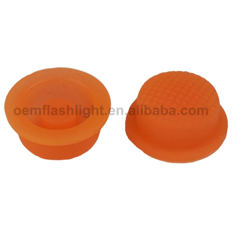 14mm(D) x 8mm(H) Silicone Tailcaps - Light Orange (10 pcs)