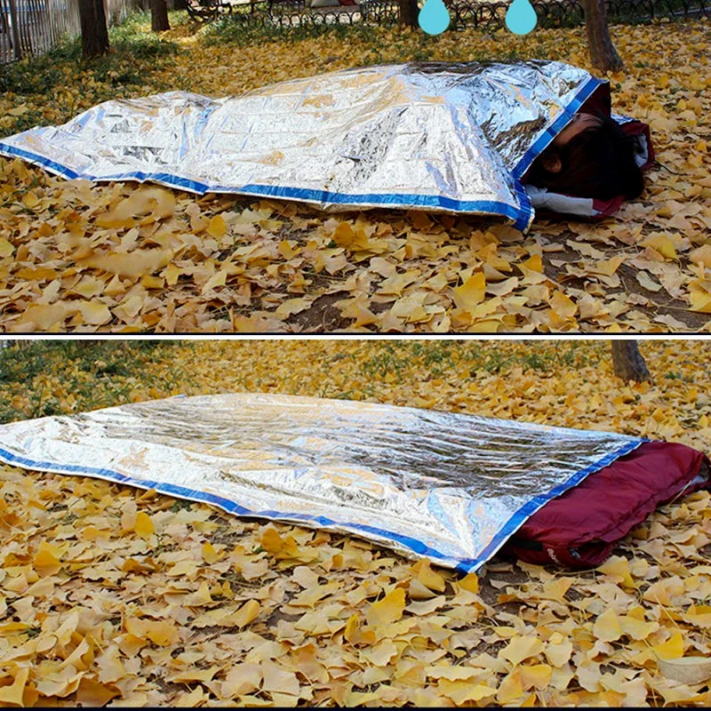 Outdoors Survival Emergency Sleeping Bag Army Portable Rescue Thermal Foil Ultra Light Camping Sleeping Bag 1 Person