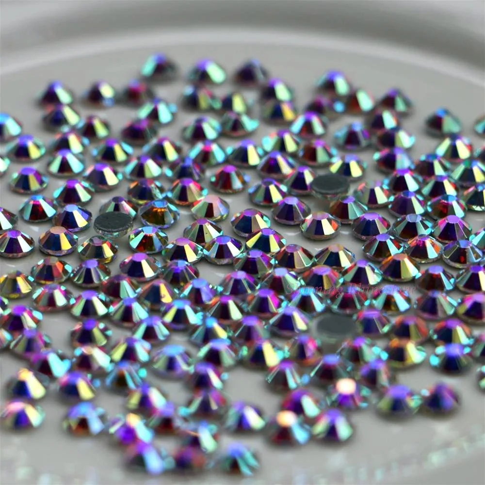 Top-Qualität! Hotfix-Strass in allen Farben AAAAA / DMC Kristall AB SS6 SS10 SS16 SS20 SS30 SS40 SS50 Glas-Strass zum Aufbügeln – Detail 4