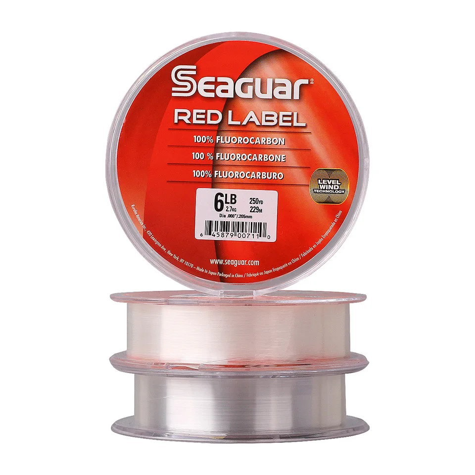 Senar Pancing Asli SEAGUAR LABEL Merah 6LB-12LB 100% Senar Pancing FLUOROCARBON 229M/183M