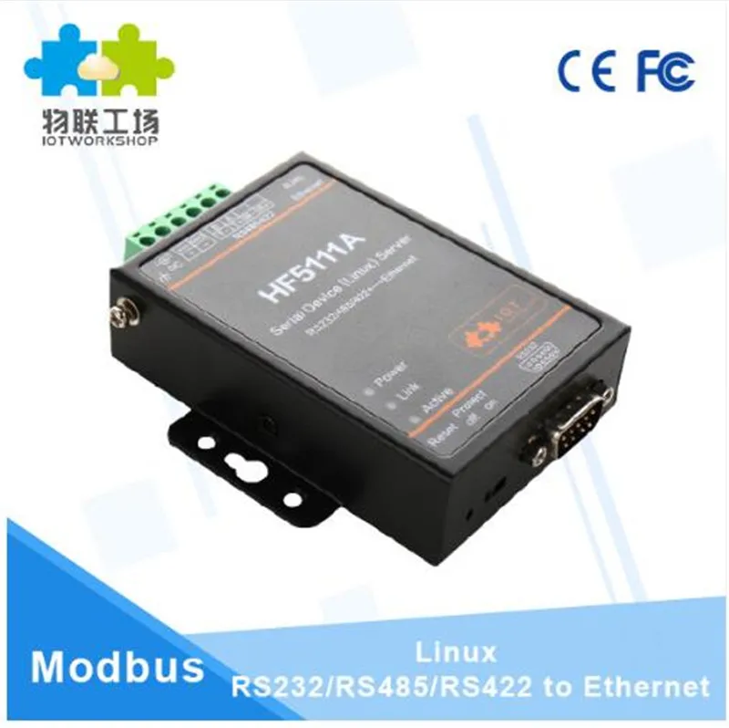 CE FCC Offical 5111A RJ45 RS232/485/422 To Ethernet Linux Serial Port Server Converter Device Industrial