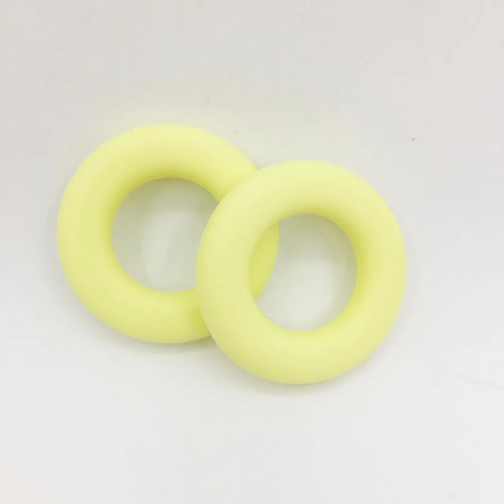 Wholesales 10pcs/lot Baby Large Silicone Donut Round 45mm Teething Ring Food Grade Silicone Donut Ring teether