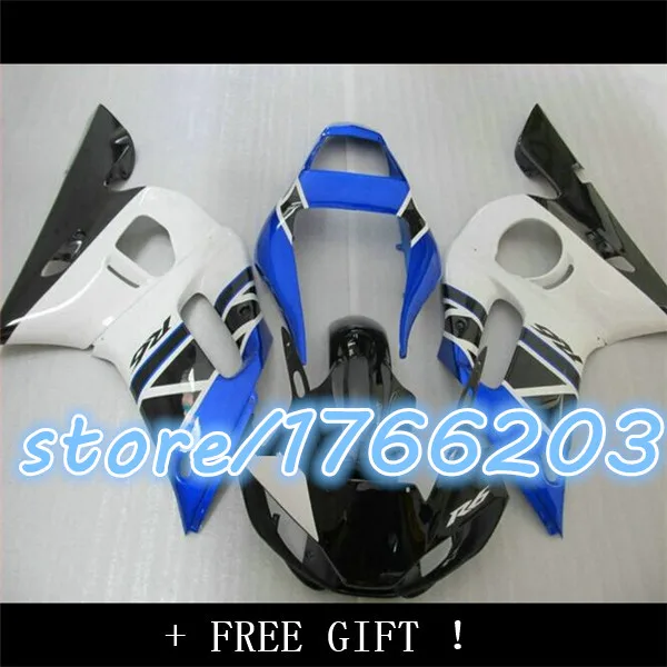 

100%NEW blue white black fairings for YZF-R6 98-02 YZF R6 98 99 00 01 02 YZF 600 R6 1998 - 2002 fairing ki Ning