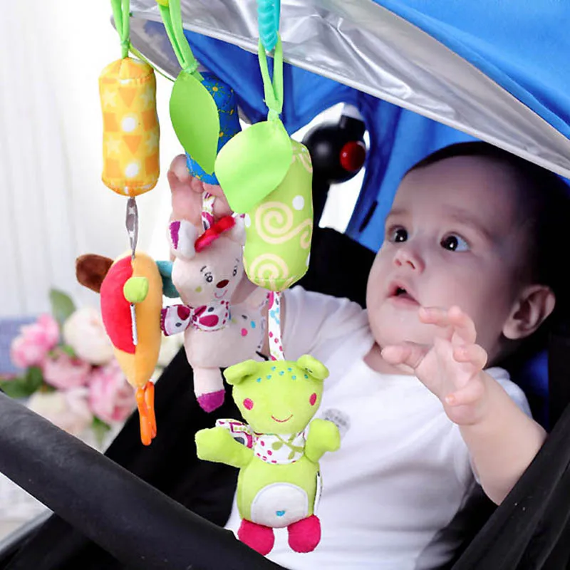 Cartoon Infant Baby Toys Bell Mobile Baby Plush Toy baby bed holder Wind Chimes Rattles Bell Toy Baby Crib Bed Hanging Bells Toy