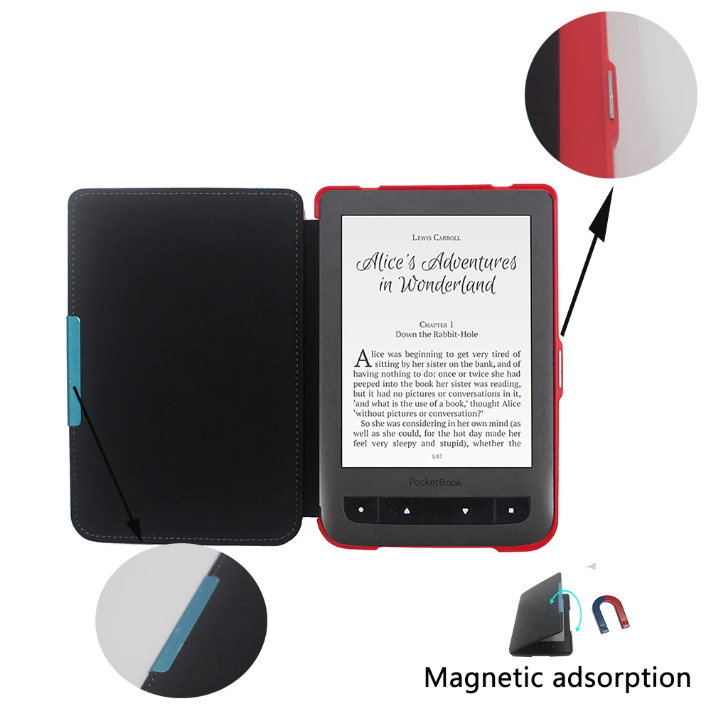 Thin Slim PU Leather Case For PocketBook Basic Touch Lux 2 624 EReader Ebook Cover Case for Model 614 615 625 626 PocketBook