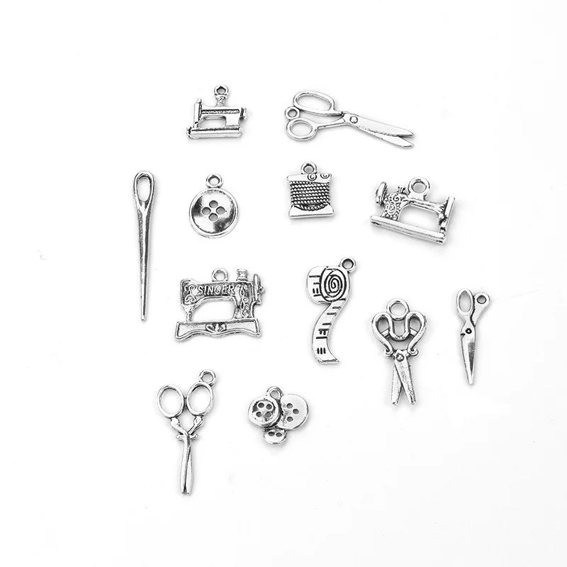 12pcs/lot Mixed Alloy Charms Antique Silver Color Scissors Pendants Jewelry Findings For DIY Handmade Jewelry Making image 3