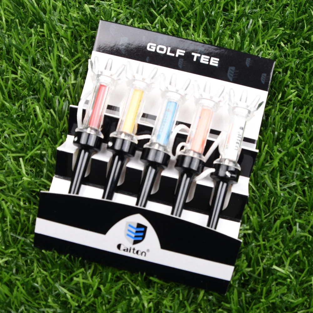 79mm/90mm  5pcs/set golf Tees With Original package Plastic Step Down Golf Ball tee Holder Local Ret Golf Training Practice tees