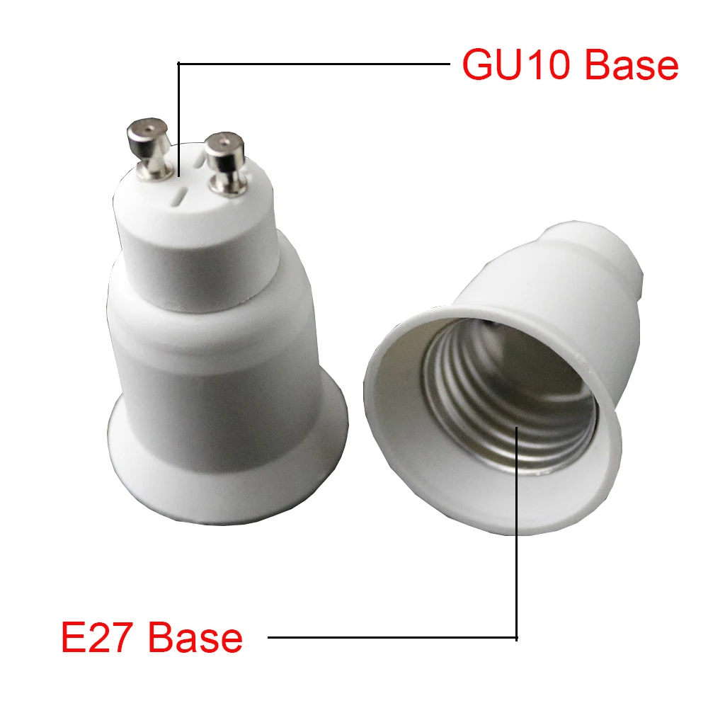 GU10 to E26/E27 Light Bulb Socket Adapter,2-pin Base to Standard E26 Screw Base Bulb Socket Converter Heat Resistant Material