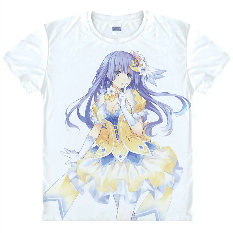 Date A Live T-Shirt Yoshino Shirt Men's Clearance T-shirts Anime T-Shirt Cute Womens T-Shirts Short Sleeve Womens white Shirts a